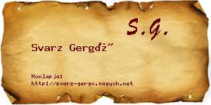 Svarz Gergő névjegykártya